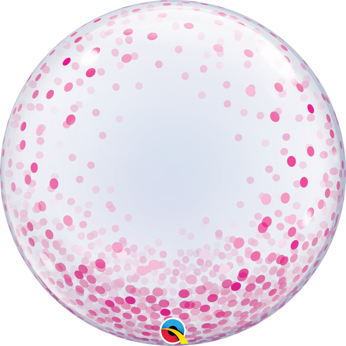 Globo Burbuja Qualatex  Pink Confetti 22" X 1 Unidad