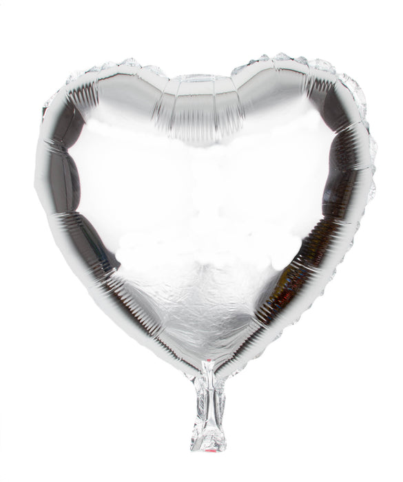 Globo Metalizado Corazon 10" Plateado Festella