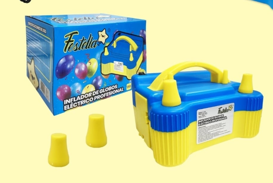 Inflador de Globos Eléctrico Profesional Azul 600 Watts Festella
