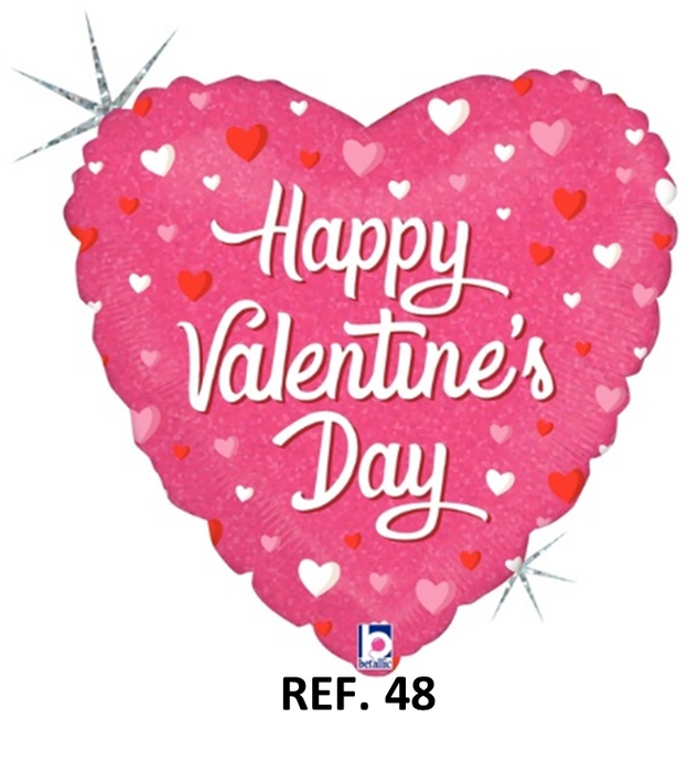 Globo Metalizado Happy Valentines Day 18" Ref. 48