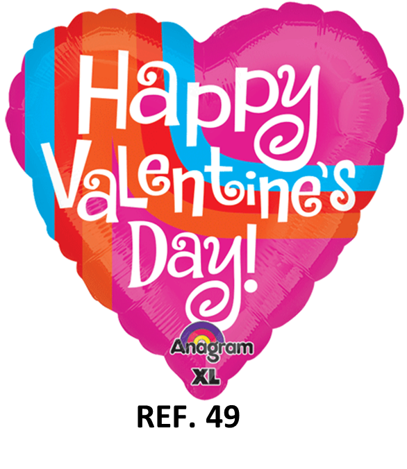 Globo Metalizado Happy Valentines Day 18" Ref. 49