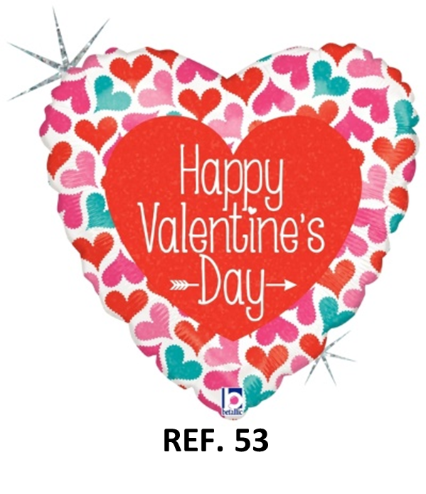 Globo Metalizado Happy Valentines Day 18" Ref. 53