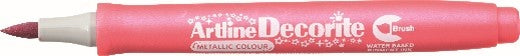Marcador Artline Decorite Brush Metallic Rosado