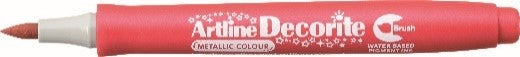 Marcador Artline Decorite Brush Metallic Rojo