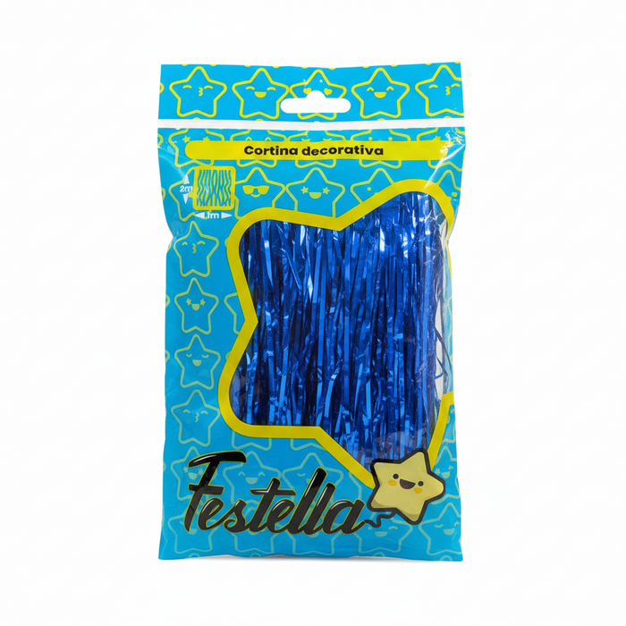 Cortina de Fiesta Lisa 2m x1m Azul Festella