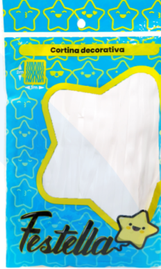 Cortina de Fiesta Lisa 2m x1m Blanco Festella