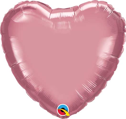 Globo Metalizado Corazon Chrome Mauve 18" Qualatex