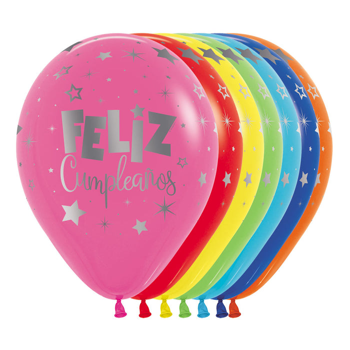 Globo Fashion Surtido Feliz Cumpleaños Fantasia Mink R12 x 50 Unidades Sempertex