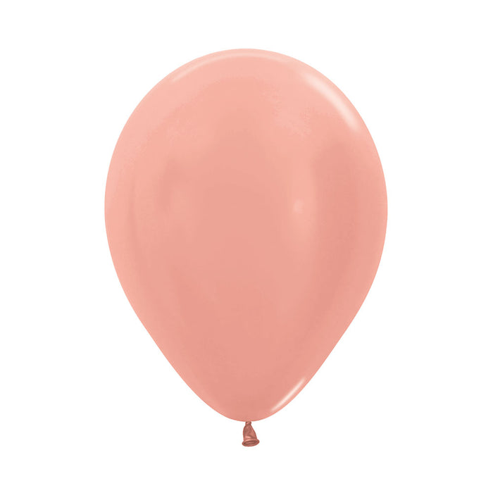 Globo Dorado Rosa Metal R12 X 50 Unidades Sempertex