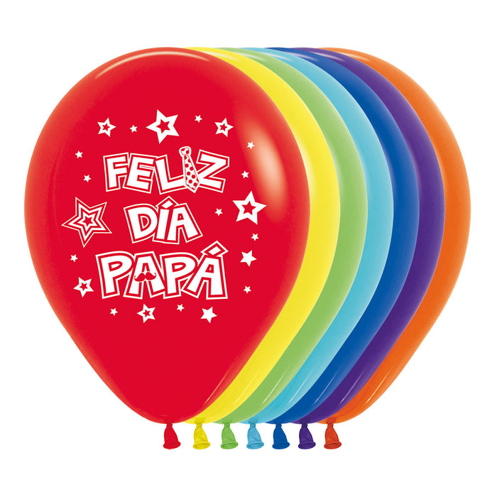 Globo Fashion Surtido Feliz Dia Papa R12 x 50 Unidades Sempertex