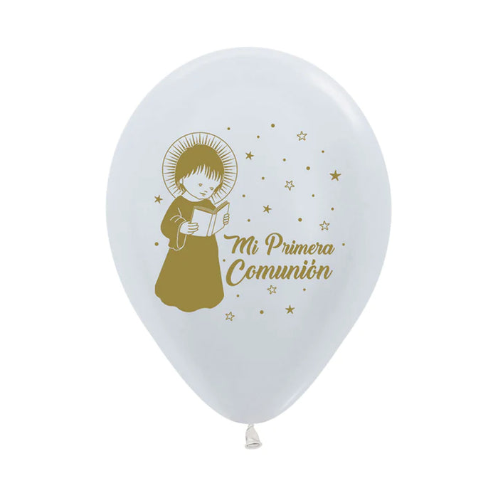 Globo Primera Comunión Ángel Satín Perla R12 X 12 Unidades Sempertex