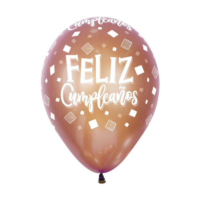 Bouquet Feliz Cumpleaños Cuadrados Dúo Infinity x 8 Globos