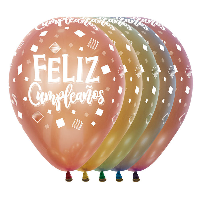 Bouquet Feliz Cumpleaños Cuadrados Dúo Infinity x 8 Globos