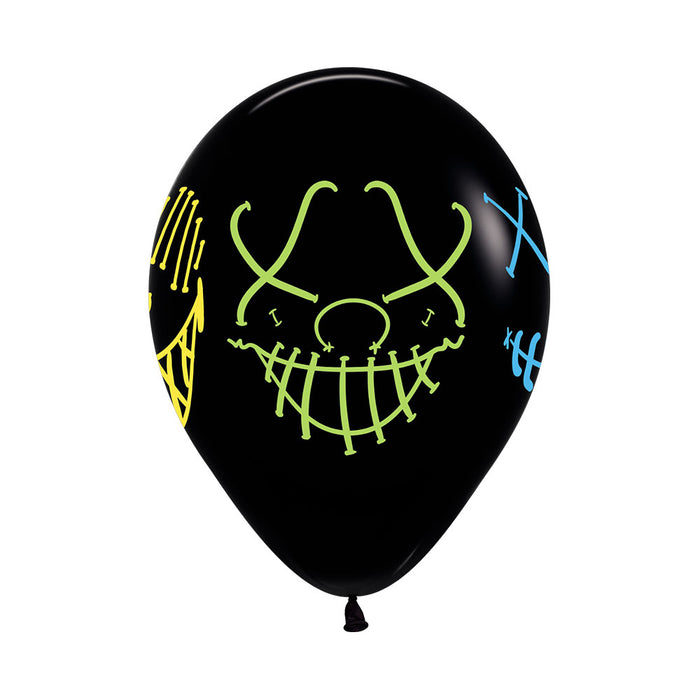 Globo Mascaras Neon Infinity Halloween R12 x 12 Unidades Sempertex