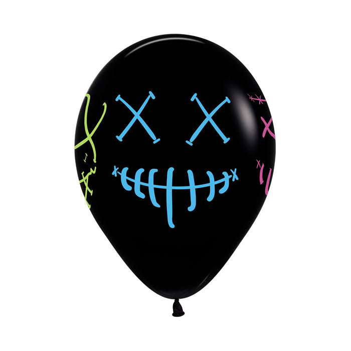 Globo Mascaras Neon Infinity Halloween R12 x 12 Unidades Sempertex