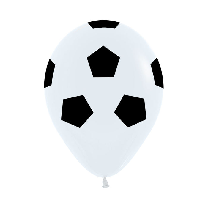 Globo Fashion Blanco Balon de Futbol R12 x 50 Unidades Sempertex