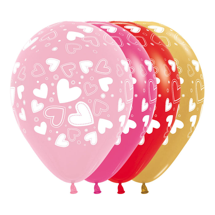 Globo Fashion y Metal surtido Corazones Surtidos R12 X 50 Unidades Sempertex