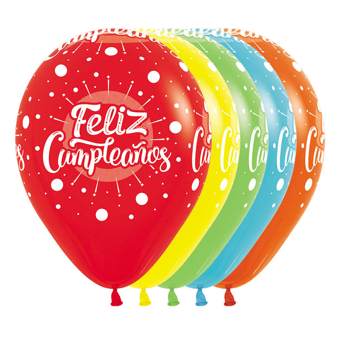 Feliz Cumpleaños Multicolor Infinity R12 x 50 Globos