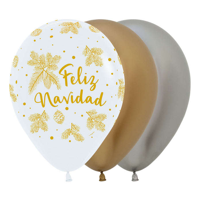 Bouquet De Globos Navidad Dorada R12 x 8 Globos