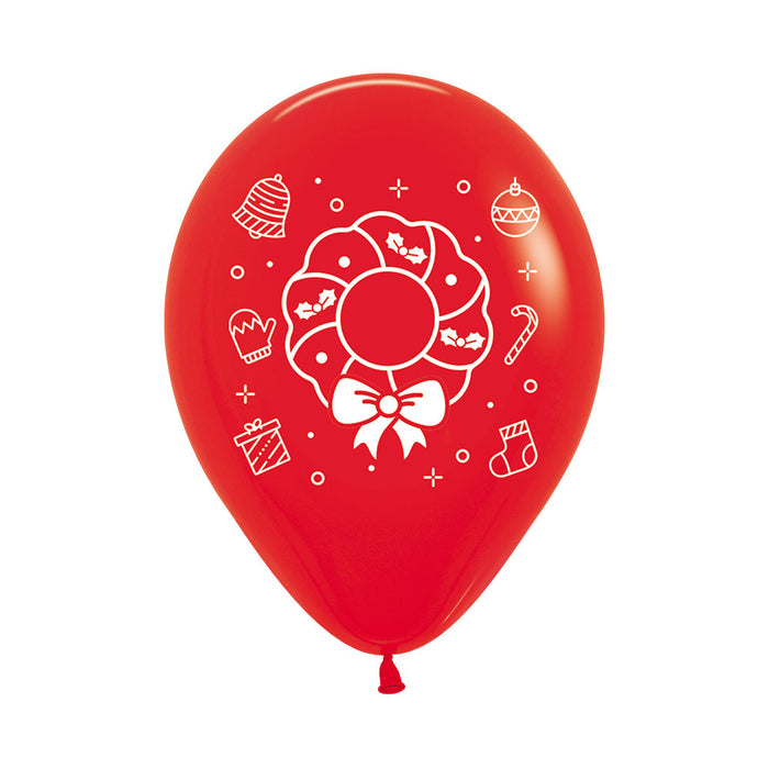 Globo impreso Feliz Navidad Corona R12 x 12 Globos
