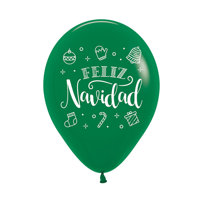 Globo impreso Feliz Navidad Corona R12 x 12 Globos