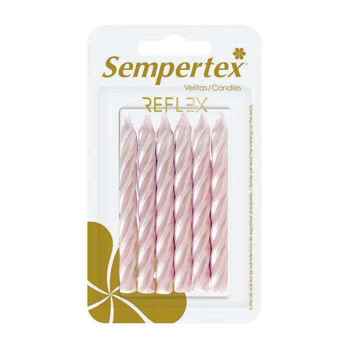Velita Espiralada Perla Rosa x 6 Unidades Sempertex