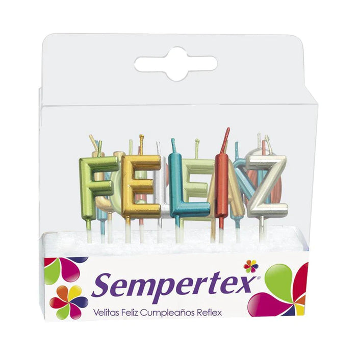 Velitas Letras Feliz Cumpleaños Metal Surtida x 1 Unidad Sempertex