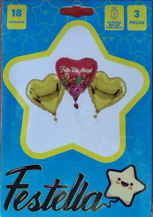 Bouquet Feliz día Mama 3 Piezas 18" Festella Ref. 3