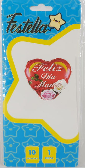 Globo Metalizado Feliz dia Mama 10" Ref. 2