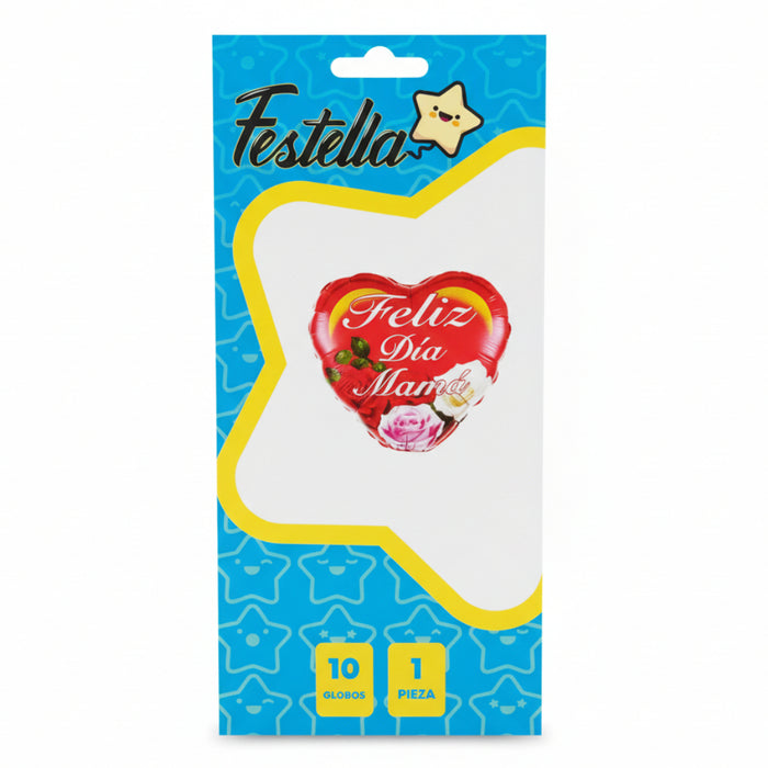 Globo Metalizado Feliz dia Mama 10" Ref. 2