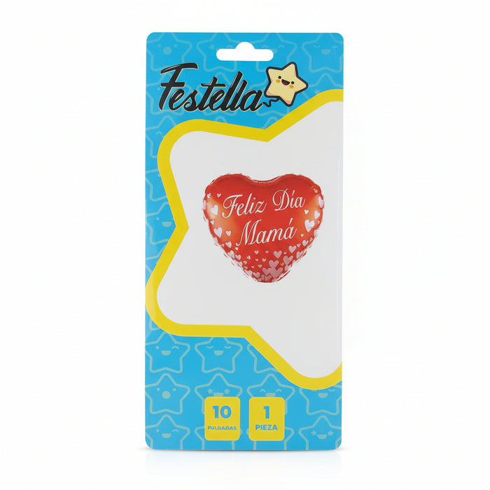 Globo Metalizado Feliz dia Mama 10" Ref. 1