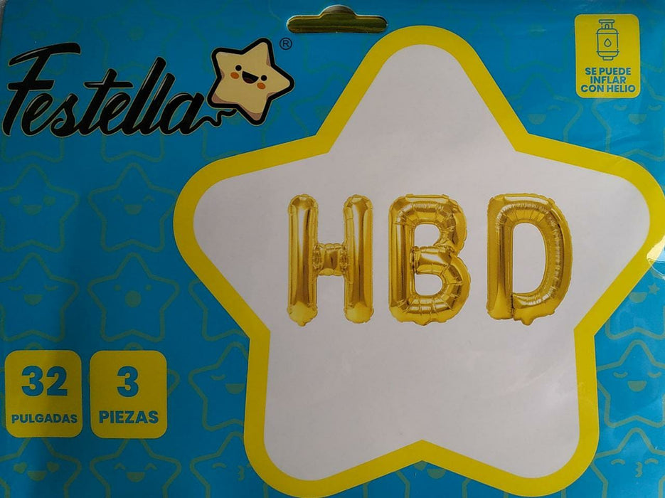 Globo HBD 32" Festella Dorado