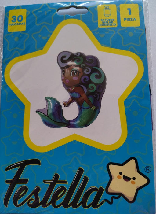 Globo Metalizado Sirenita Verde 30"