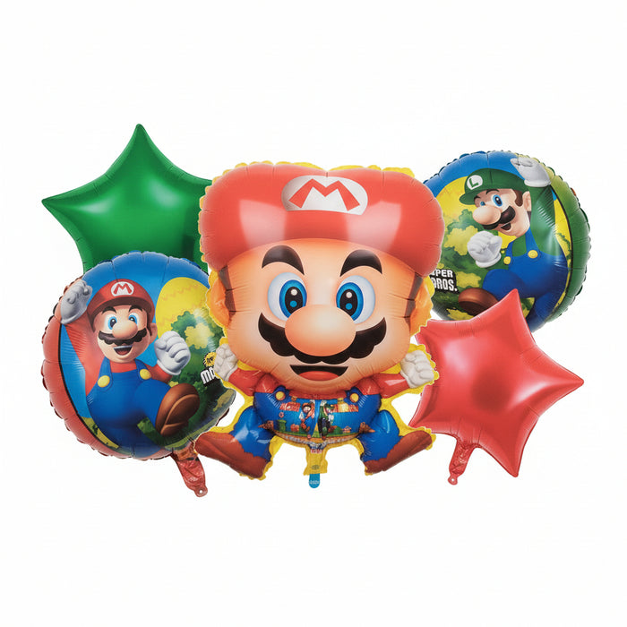 Bouquet de Globos de Mario Bross x 5 Piezas 18"