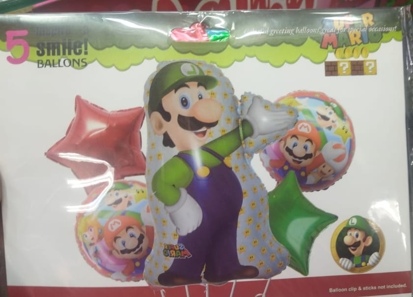 Bouquet de Globos Luigi x 5 Piezas 18"