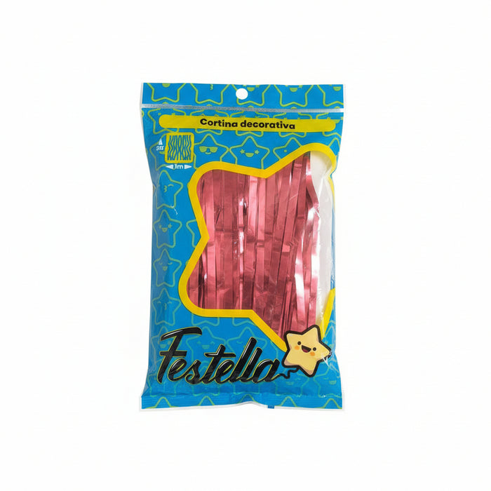 Cortina de Fiesta Lisa Mate 2m x 1m Roja