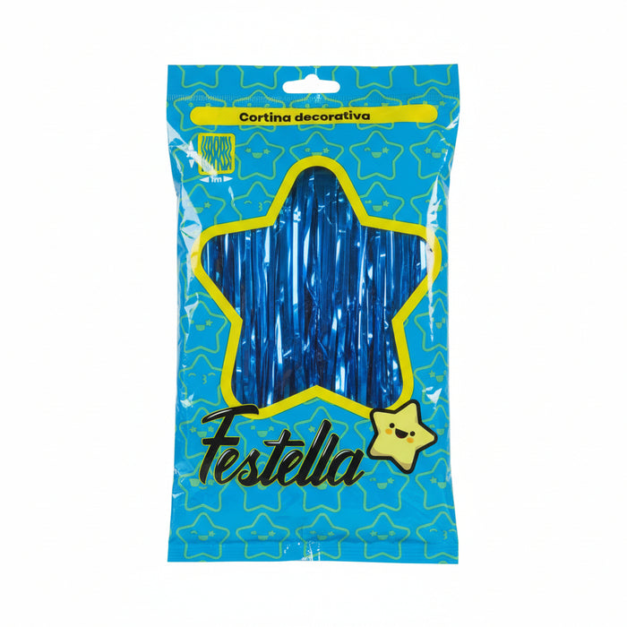 Cortina de Fiesta Lisa Mate 2m x 1 mt Azul Festella