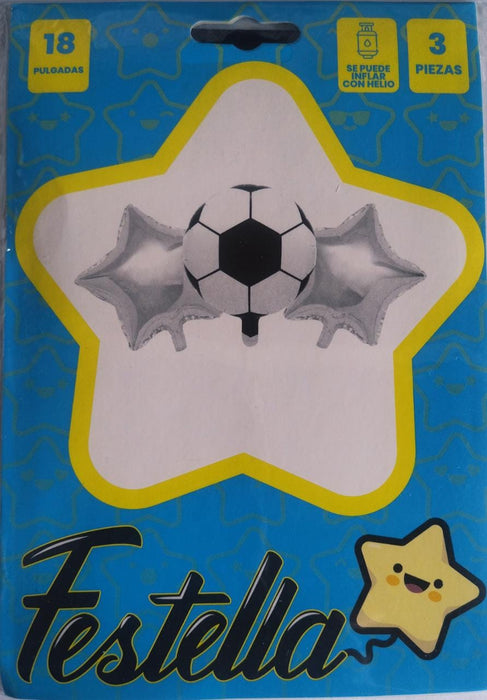 Kit Globo Balon Plateado x 3 18" Festella