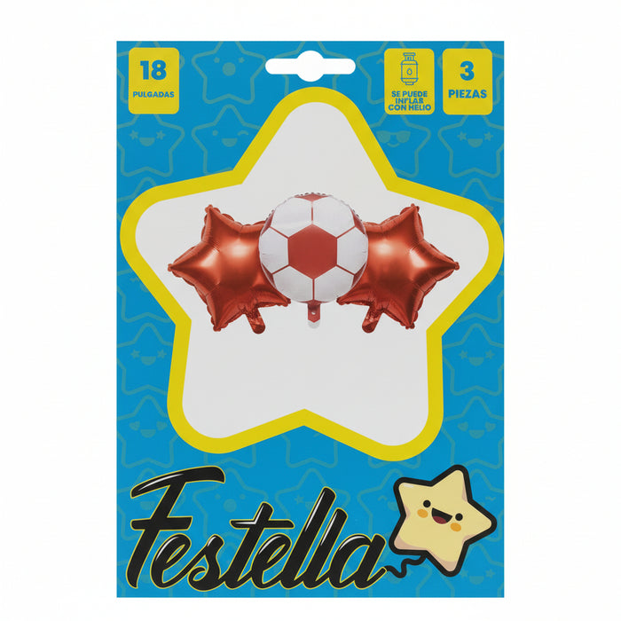 Kit Globo Balon Rojo x 3 18" Festella