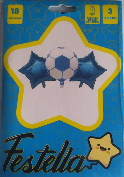 Kit Globo Balon Azul x 3 18" Festella