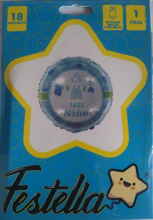 Globo Metalizado Es un Niño Azul 18" Festella