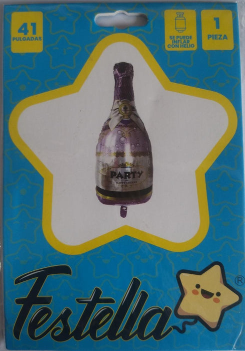 Globo Metalizado Champaña Party 41" Lila Festella