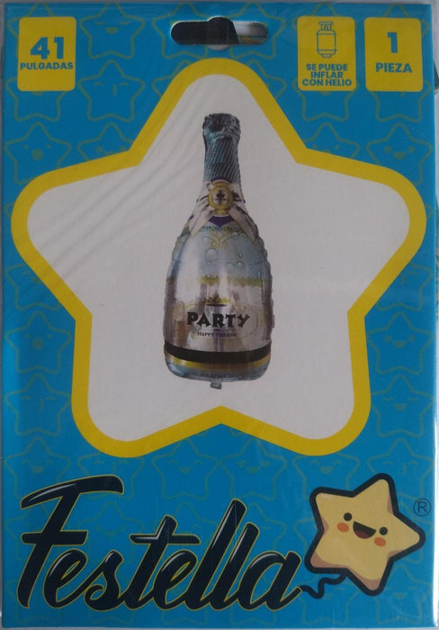 Globo Metalizado  Champaña Party 41" Azul Festella