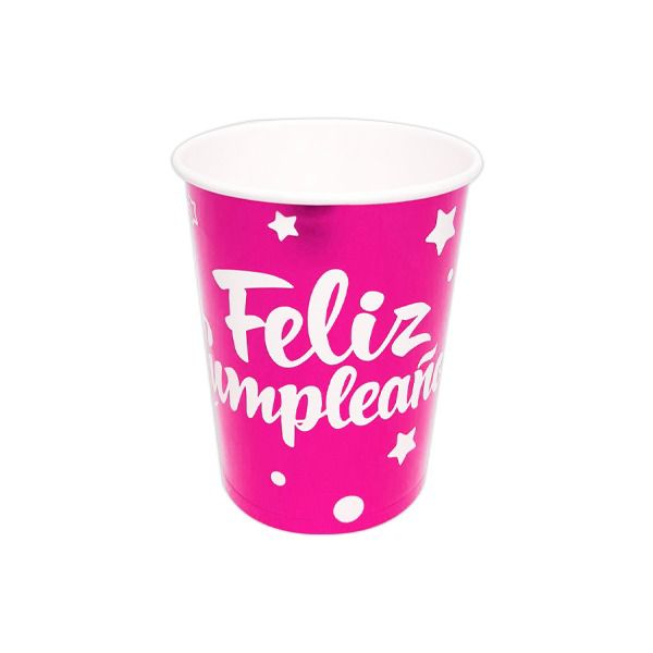 Vasos de Fiesta Feliz Cumpleaños x 10 und Festella Fucsia