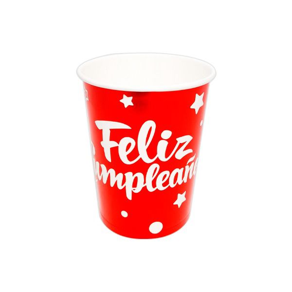 Vasos de Fiesta Feliz Cumpleaños x 10 und Festella Rojo