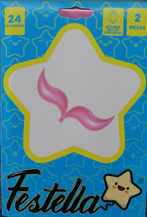 Globos Cola de Sirena Curves 24" Rosado x 2