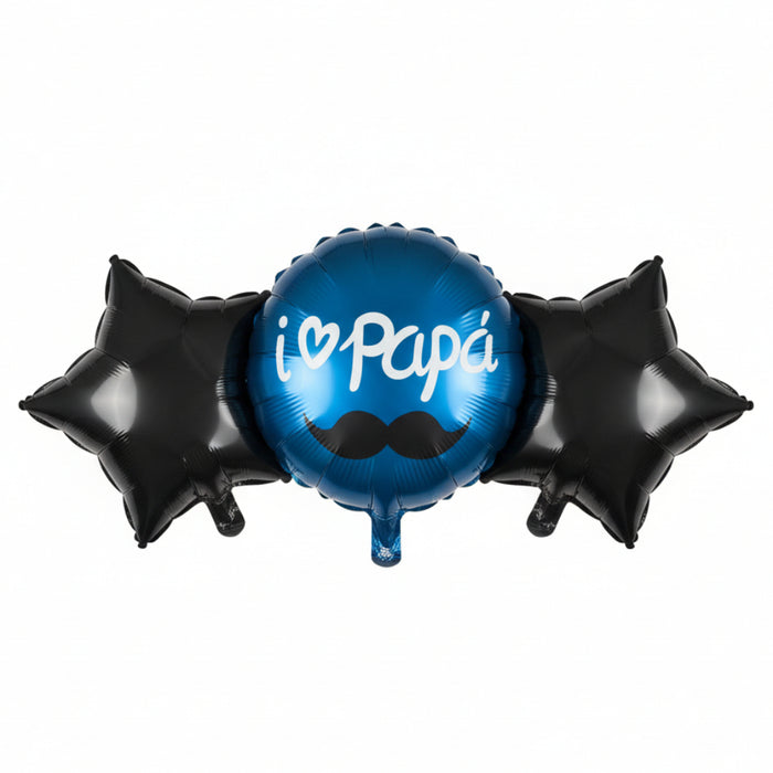 Bouquet de Globos Metalizados Te Amo Papá x 3 piezas