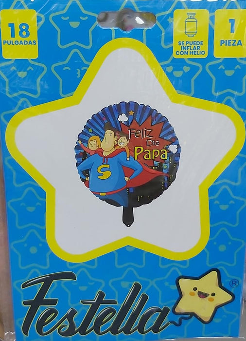 Globo Metalizado Super Heroe Papá 18"