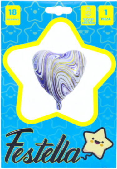 Globo Corazon Agata Lila 18" Festella