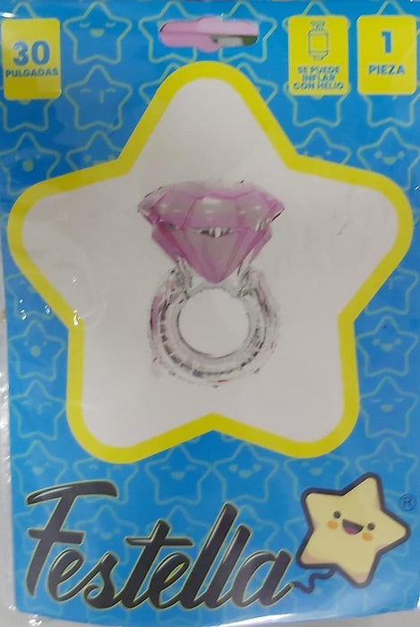 Globo Metalizado Anillo Rosado 30"